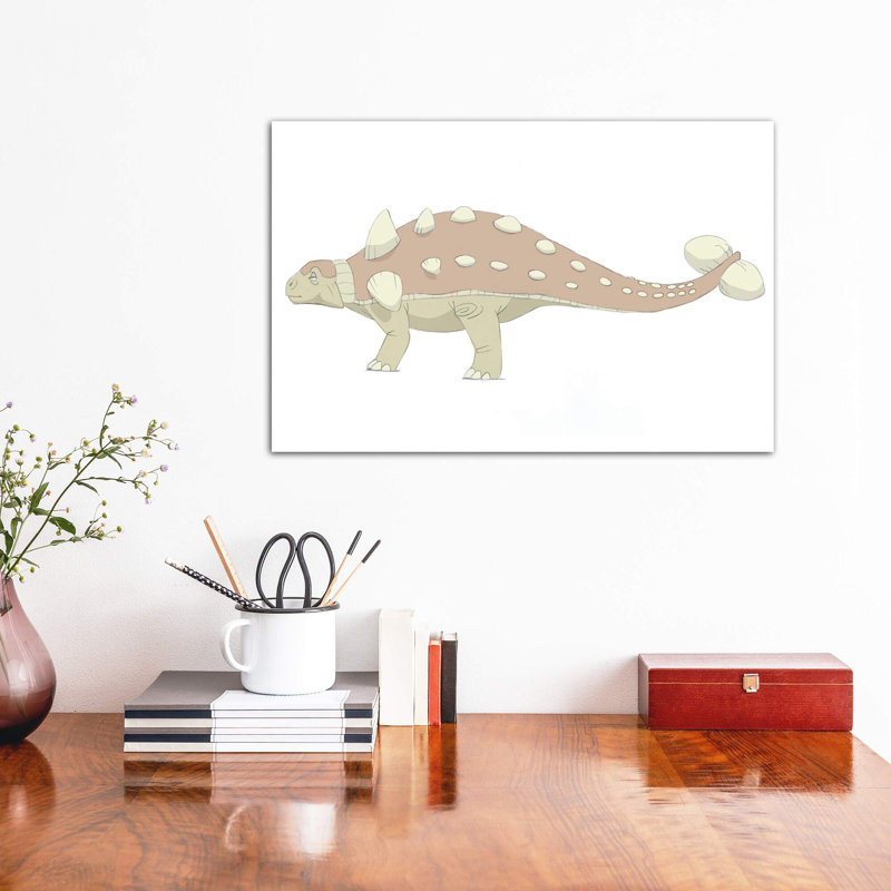 Euoplocephalus, dessin au crayon avec couleur numérique par Alice Turner - impression d'art graphique, Toile tendue