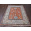 Tapis orange en laine noué à la main 8 pi 10 po x 11 pi 10 po Oushak
