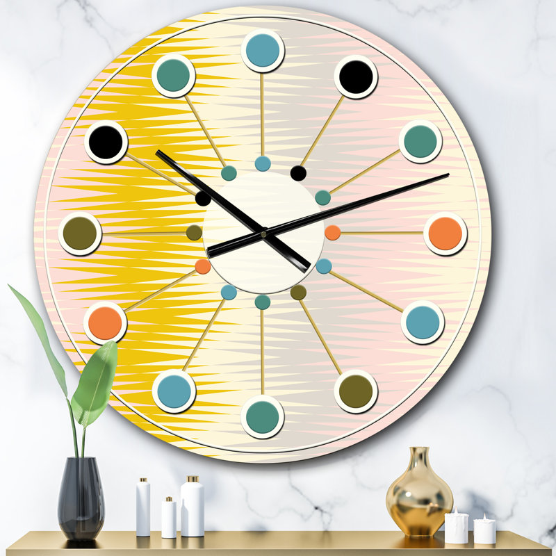 Horloge murale rétro Mid-Century, Surdimensionné