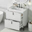 Ensemble de meuble-lavabo cannelé blanc 30 po avec lavabo en céramique et tiroirs à fermeture en douceur-1247287935