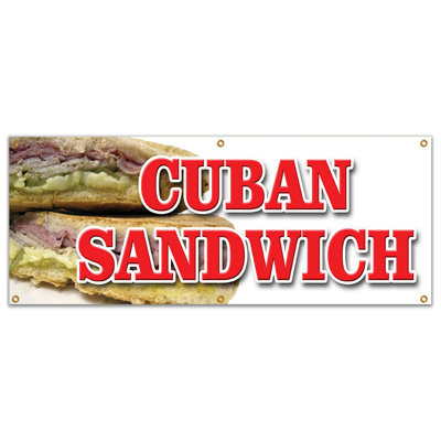 Cuban Sandwich Banner Heavy Duty 13 Oz Vinyl With Grommets