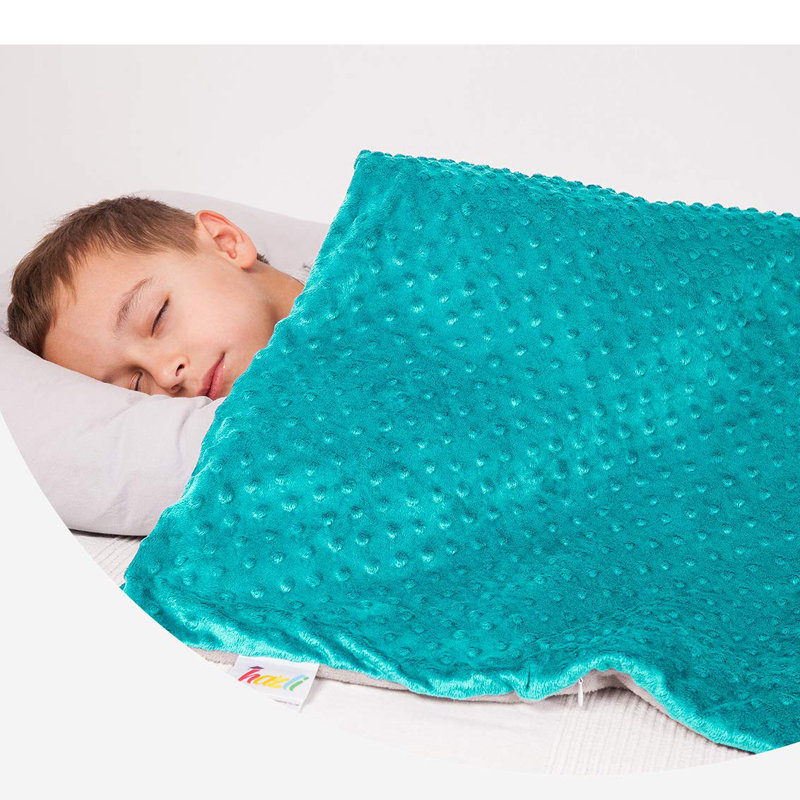 Jeté sensoriel apaisant 100% coton, l 36 po x L 48 po, Sarcelle