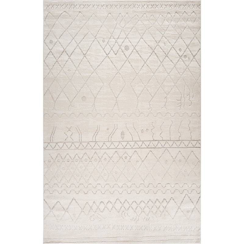 4' X 6' Gray and Beige Abstract Distressed Area Rug