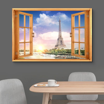 Wi Nature Scene " Window View Pastel Sunset Eiffel Tower Paris France Nature Pictures Scenic Landscape "