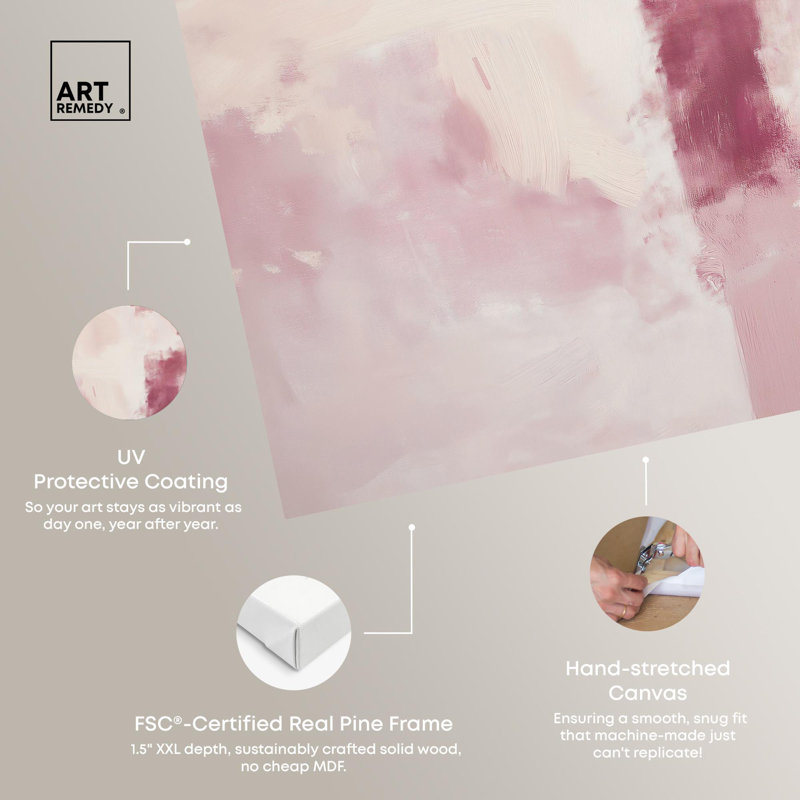 «Rose Mist I Canvas Pastel Abstracts» par Art Remedy, H 20 po x l 16 po, Toile tendue