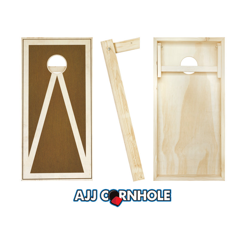 2' x 4' Pyramid Solid Wood Cornhole Set with Bags, Red/Yellow