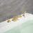 SUMERAIN High Flow Waterfall Double Knob Handle Roman Tub Faucet with Diverter and Hand Shower, Brushed Gold-122074345