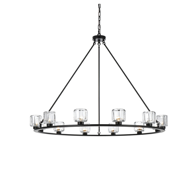 Lustre Enrique 48 pouces, Noir, noir, noir, noir