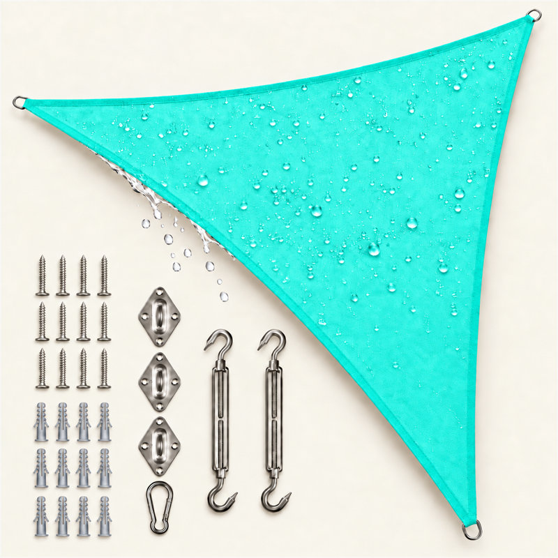 Toile d'ombrage triangulaire, 16 pi x 16 pi, Turquoise