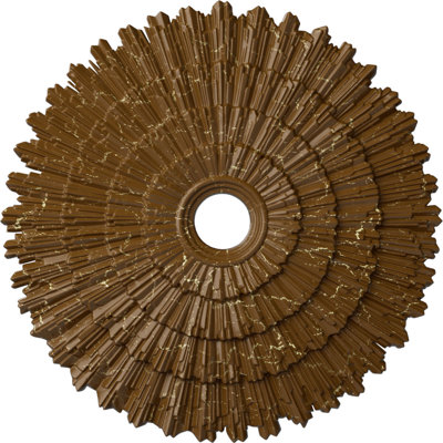 Médaillon de plafond Endurathane Eryn, 24 3/4 po de diamètre extérieur x 3 1/4 po de diamètre intérieur x 1 7/8 po (convient aux auvents jusqu'à 4 po), finition craquelée topaze fumée peinte à la main