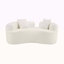 Causeuse incurvée 66,93 pouces à compression complète blanche, tissu en velours de peluche, canapé compact sans assemblage pour petits espaces et appartements, capacité de 350 lb-140968498