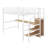 Full Size Metal Loft Bed With Desk And LED Light-1674471789