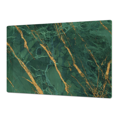 Emerald and Gold Marble Style Gas & Electric Stove Top Cover