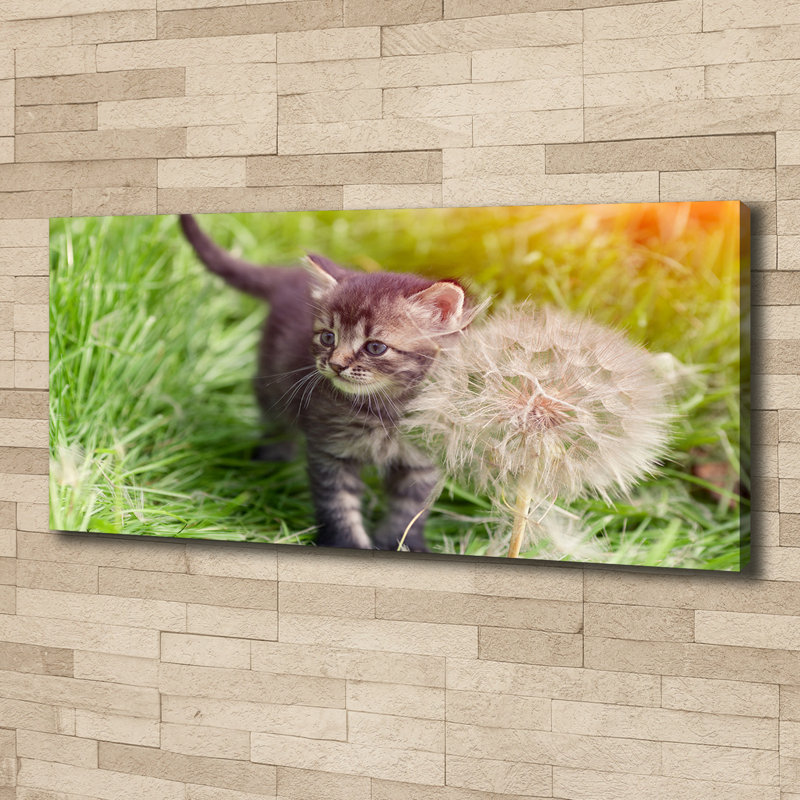 Kitten with a Blowpipe 1 Piece Wrapped Canvas Wall Art