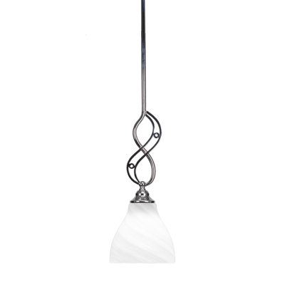 Mini-luminaire suspendu à tige Jazz illustré en finition chromée avec verre de 6,25 po