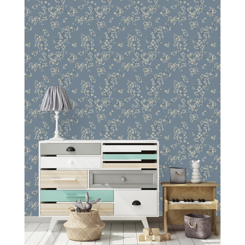 Panneau de papier peint floral à peler et coller, L 2,08 pi x L 10,42 pi