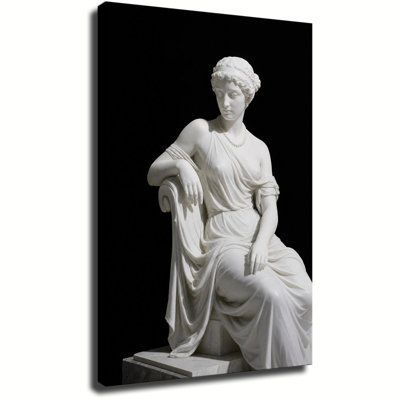 Greek Goddess Marble Statue Print Canvas Wall Art Classical Neoclassical Female Sculpture  Background Vintage Wall Decor for Living Room Bedroom