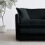 Salon en chenille noire 3, conception moderne de style Mid-Century, fabrication en bois massif, canapé confortable, 3 pièces, revêtement, support, assise
