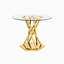 Ensemble de table de salle à manger 38,9 po en verre pour 4 tables de cuisine et de salle à manger avec 4 chaises en velours, plateau de table épais de 0,31 po et base dorée moderne-479598503-479598520-479598525