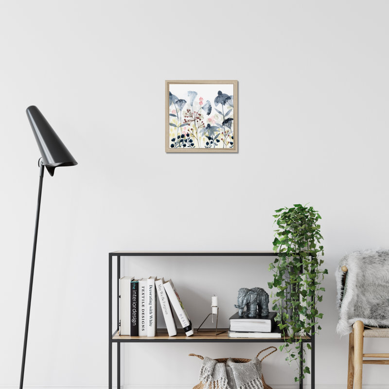 Layered Gardens I by Grace Popp - Painting, 34cm H x 34cm W, Natural Wood Framed Paper Print