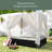 Outdoor Patio Wicker Sunbed Daybed With Cushions, Adjustable Seats-1857579093