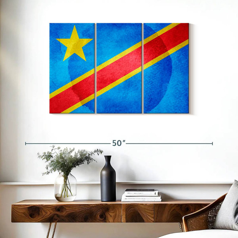 Washed Congo Flag, 24" H x 38" W