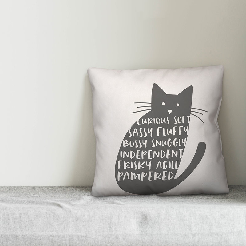  Coussin Curious Cat Silhouette