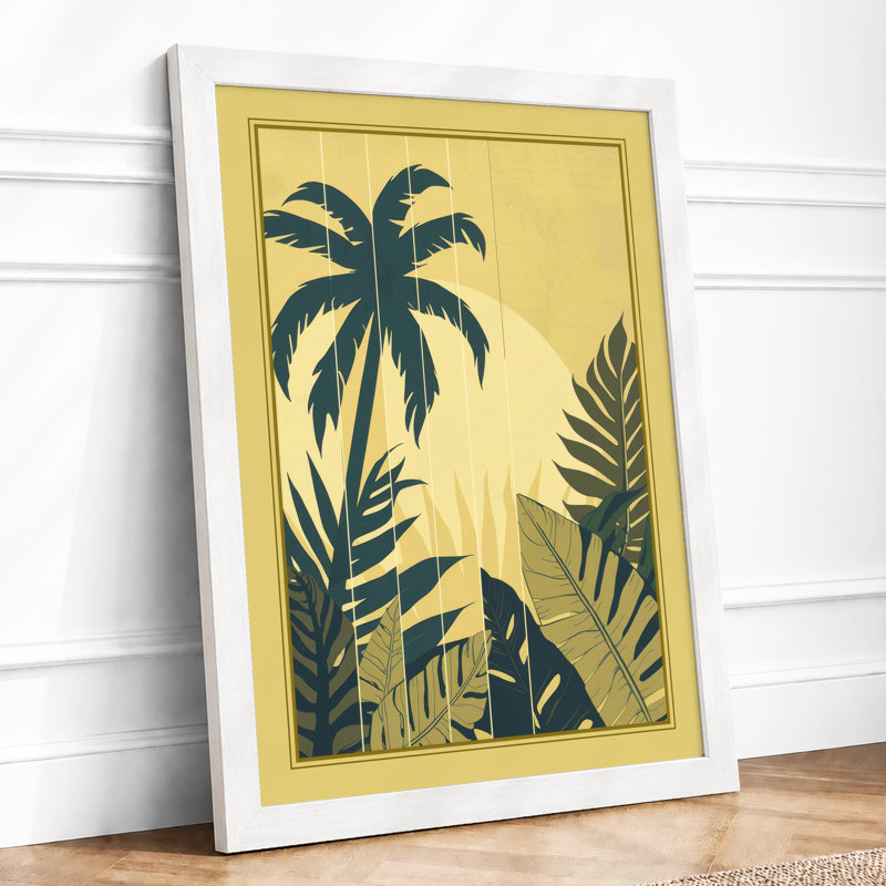 Tropical Palms Art Deco - Print, A4 - 29.7 x 21.0 cm, White