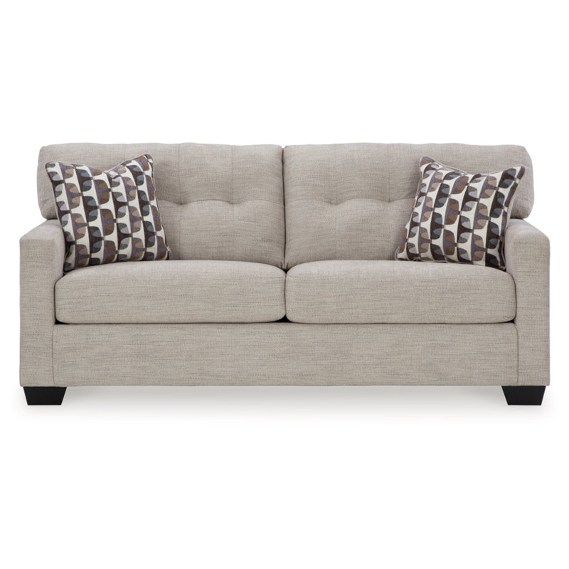 Canapé à accoudoirs carrés 75 po Dionnah, 100 % polyester beige