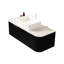 Meuble-lavabo 48 po avec lavabo rectangulaire blanc, finition rayée 3D noire, 2 tiroirs, système de fermeture en douceur, lavabo en céramique à structure de tiroir stable, armoire, rayé mat, glissières porteuses,-132971882-132971885-132971890