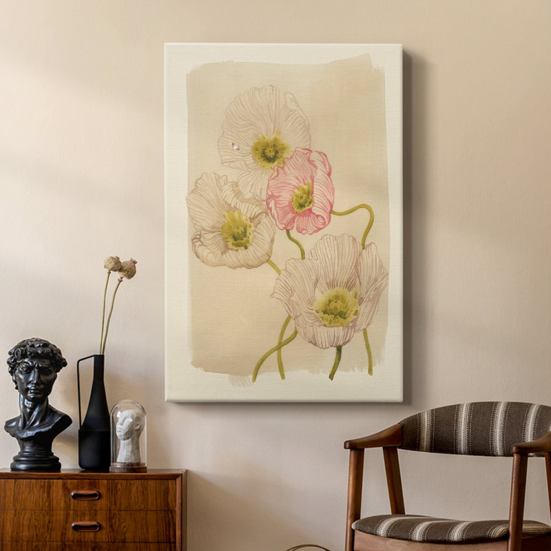 Coquelicots rétro vintage II - galerie Cavas sur mesure