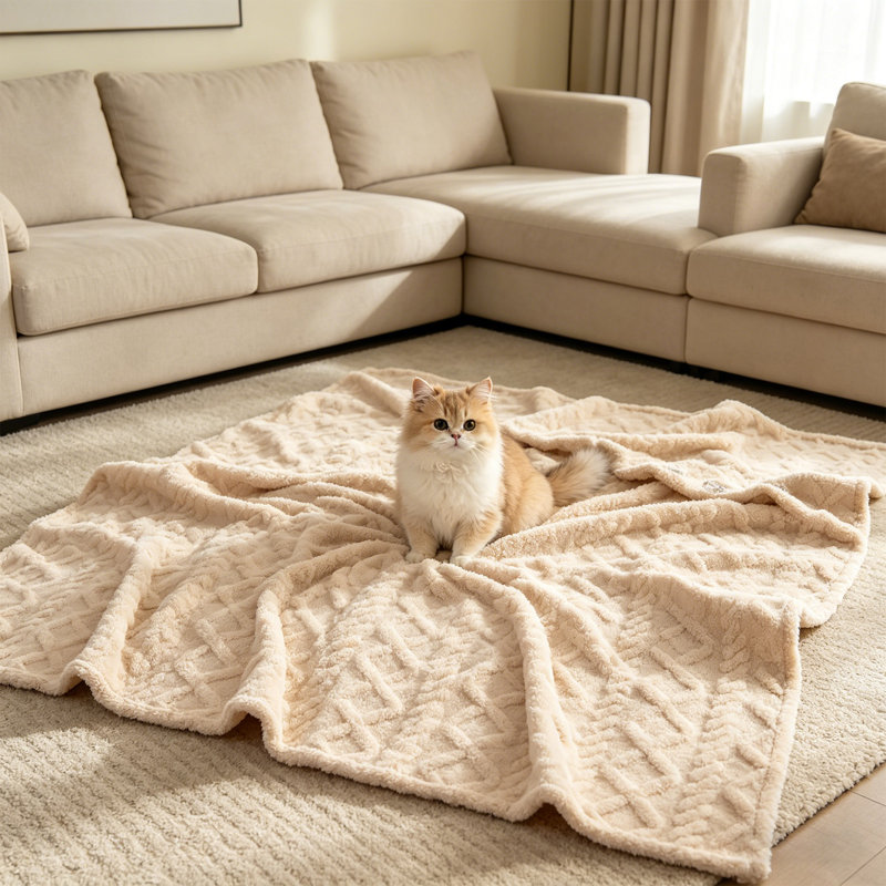 Lightweight and Soft All-Season Throw Blanket, for Chair, Sofa, and Bed, Brown, 70cm x 100cm