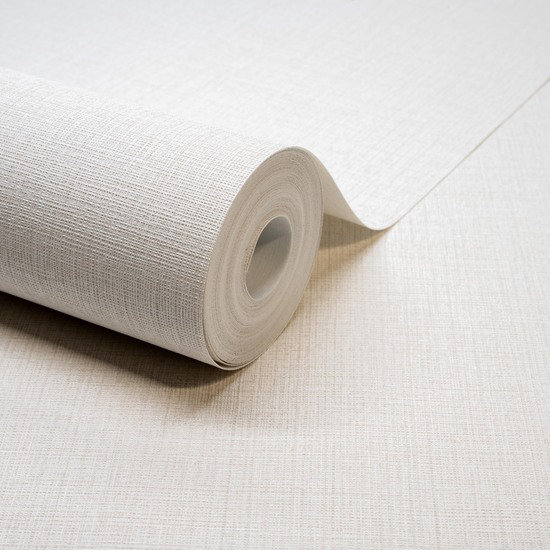 Little Dreamers Collection Textile Plain Wallpaper Roll, White
