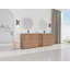 Meuble-lavabo autoportant de 92 po avec lavabo en céramique blanche et 1 petite armoire de rangement, porte à fermeture en douceur-126233049
