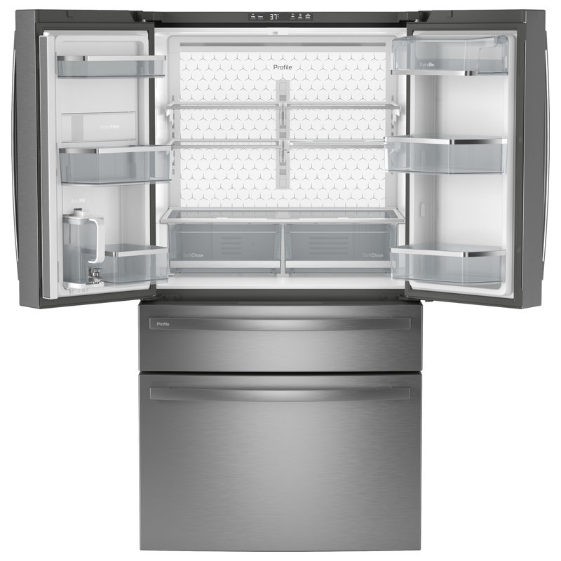 Ge Profile Series Energy Star® 28.7 Cu. Ft. Smart Fingerprint Resistant 4-Door French-Door Refrigerator With Dual-Dispense Autofill Pitcher