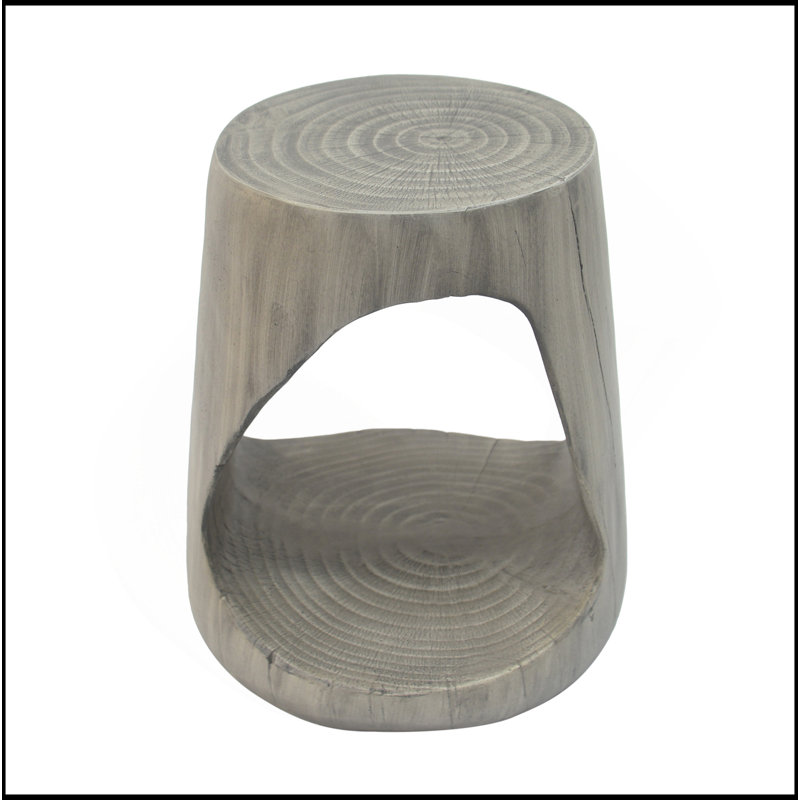 Table d'appoint MGO Hollow, texture semblable au bois, couleur GRISE, Gris