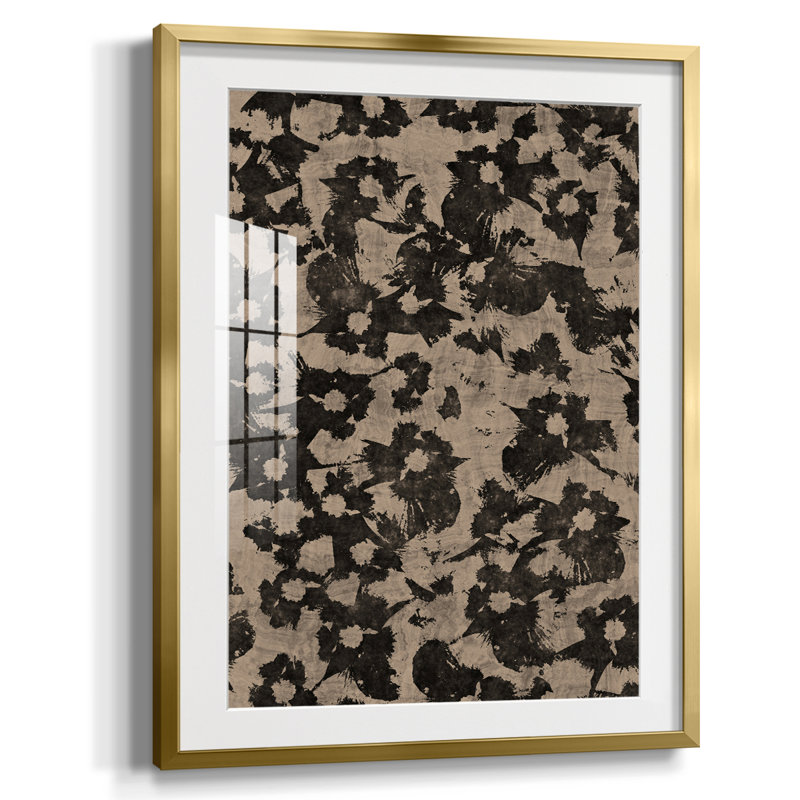 «Vintage Abstract Print CCI», reproduction encadrée, Or