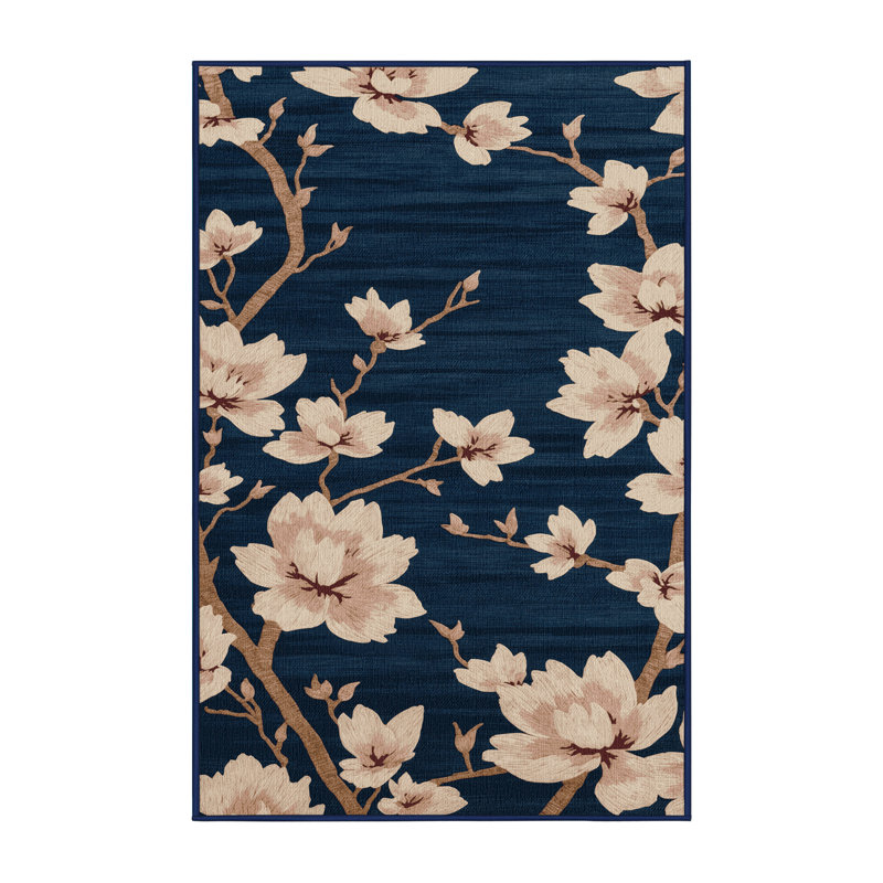 Washable Japanese Plum Fruits Area Rug, Rectangle 8' x 12'