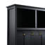 Arbre d'entrée 4-en-1 Roomfitter Mudroom avec banc de rangement, portemanteau polyvalent avec 6 crochets dorés et plusieurs sections de rangement, noir-1739875042