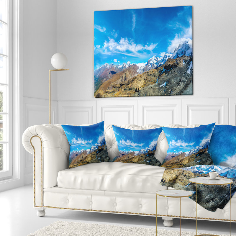 Coussin des Alpes, paysage alpin en Suisse, 18 po x 18 po, Coussin décoratif