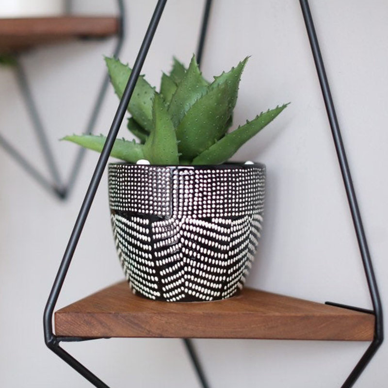 Modern Decorative Wooden Wall Shelf, Walnut & Black, 23.6 x 9.1 x 5.9 Inches | 100% Spruce Wood & Metal Frame, 0.88 Lbs Capacity | Stylish Industrial Design for Home Decor & Space-Saving Storage Solutions