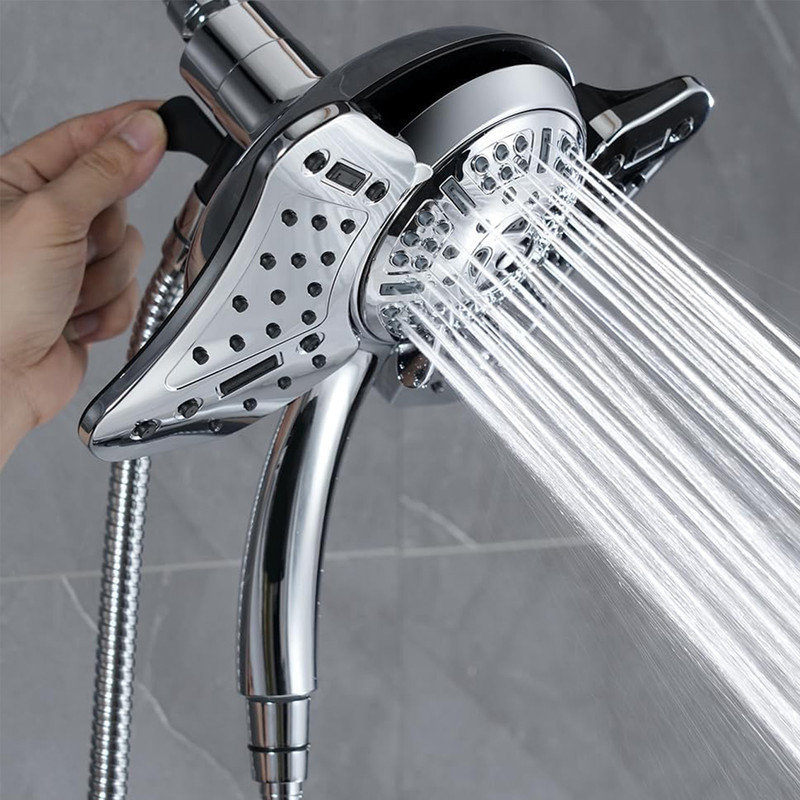Silver 2-in-1 Rainfall Shower Head with Handheld Combo