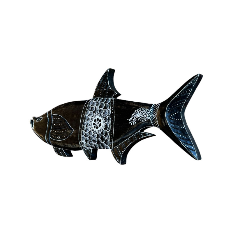 Art mural en bois Tarpon - Henné noir délavé