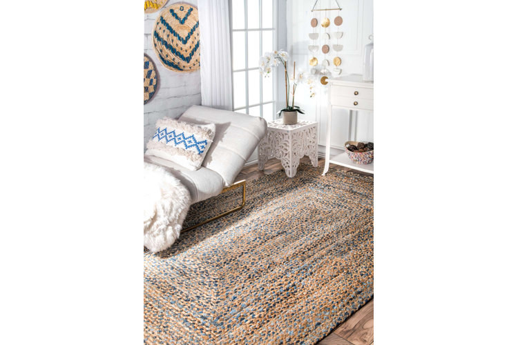 Hand Braided Blue Soft Area Rugs  Cotton rag rug, Rag rug, Diy rug
