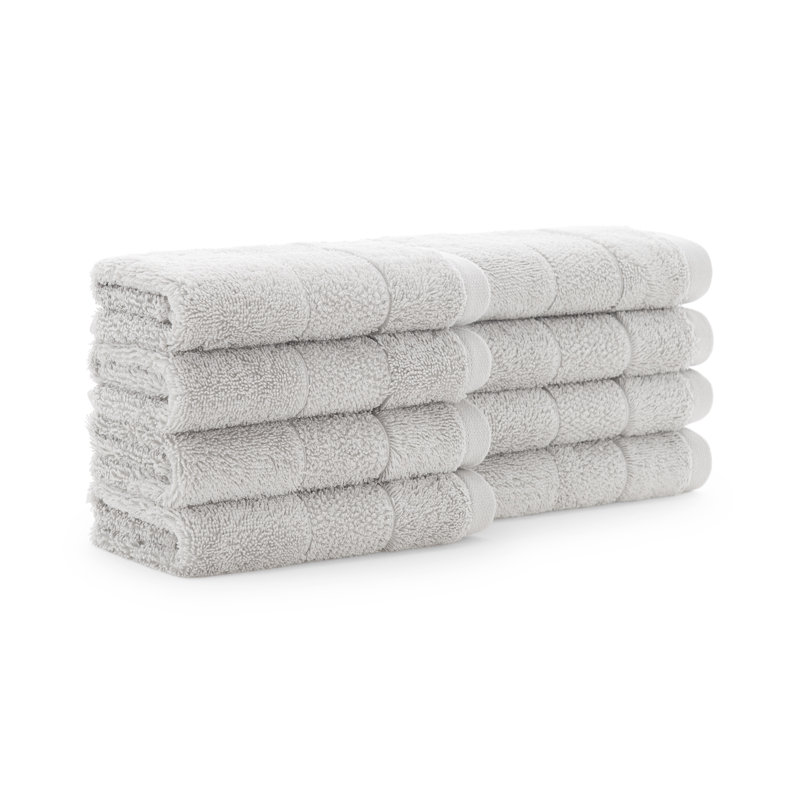 Essuie-mains en coton Teyvione (paquet de 8), Gris