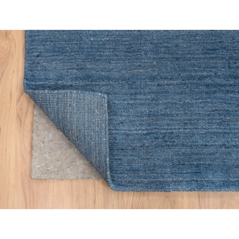 Tapis oriental bleu en laine tissé à la main 10 pi 0 po x 14 pi 0 po - MOA10264565, Rectangle 10 pi x 14 pi