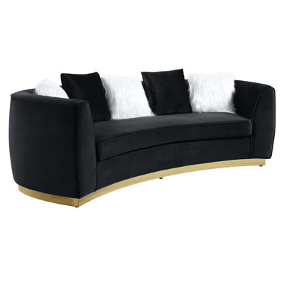 Connelly 93" Velvet Tuxedo Arm Curved Sofa