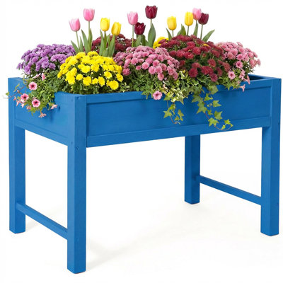 Lit de jardin surélevé l 48 po x P 24 po avec pieds, boîte à fleurs résistante aux intempéries avec drainage
