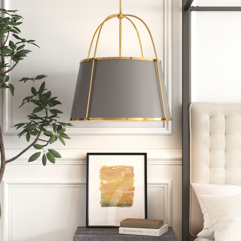 Moxie 4-Light Chandelier, Lacquered Dark Brass