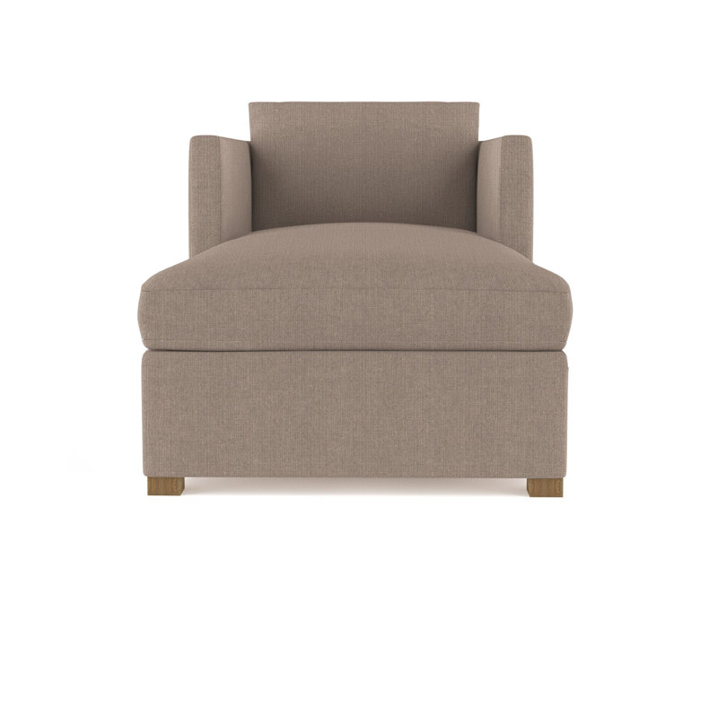 Madison Chaise Lounge, Plush Velvet Blue Print, Weathered